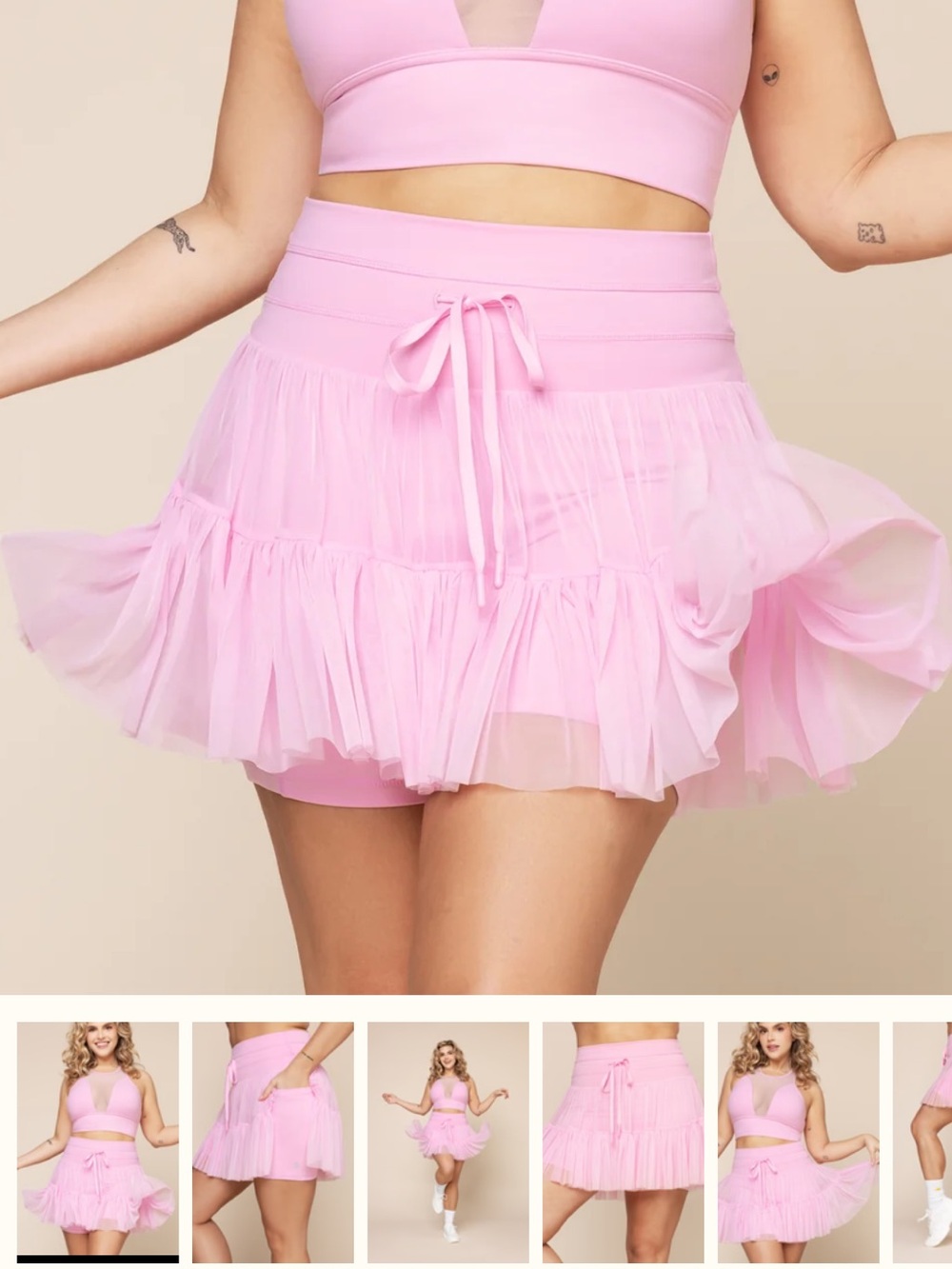 Pink Popflex pirouette skort